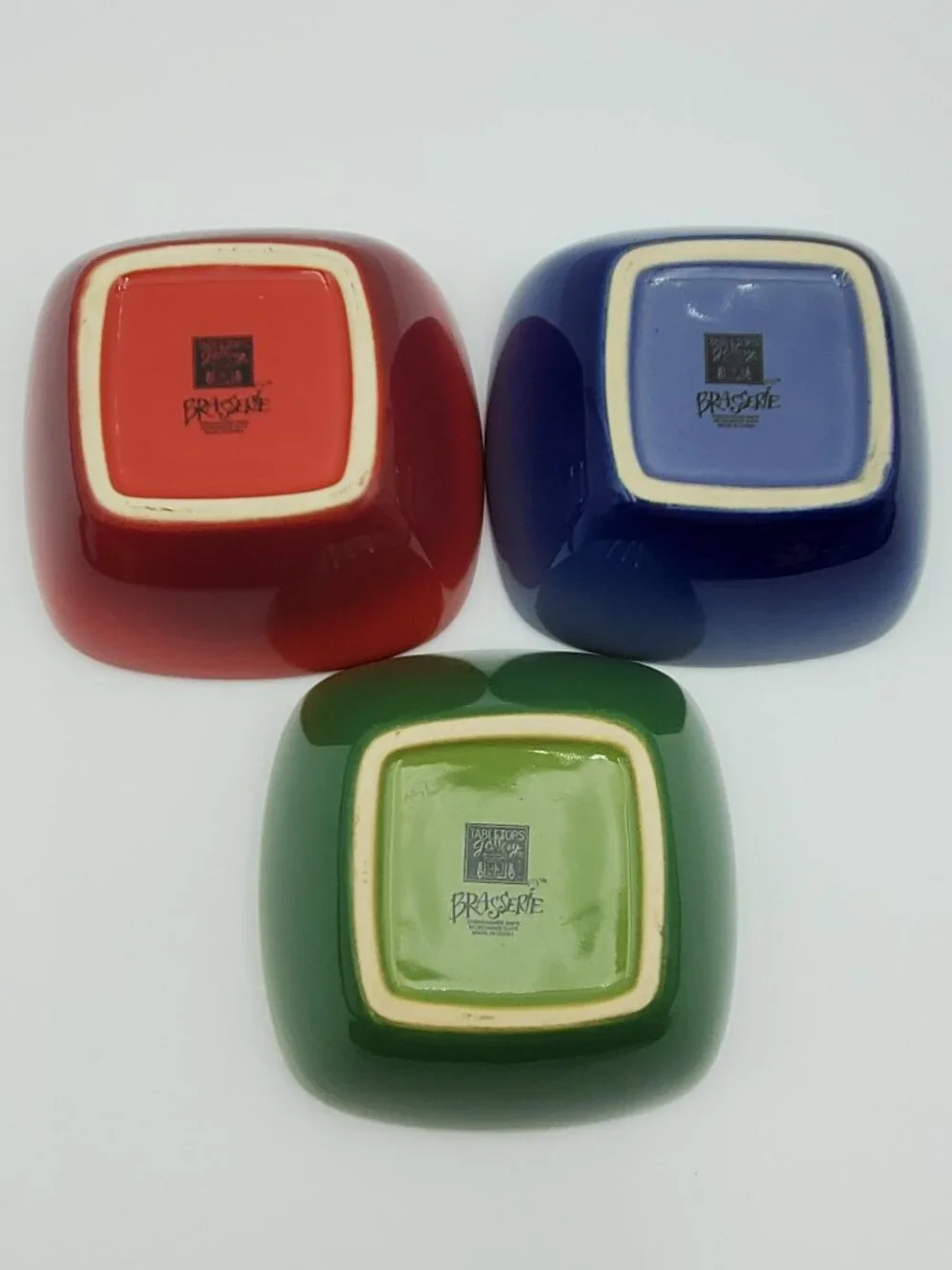 Tabletops Gallery Brasserie Red Green Purple Dessert Bowls Square Snack Bowls